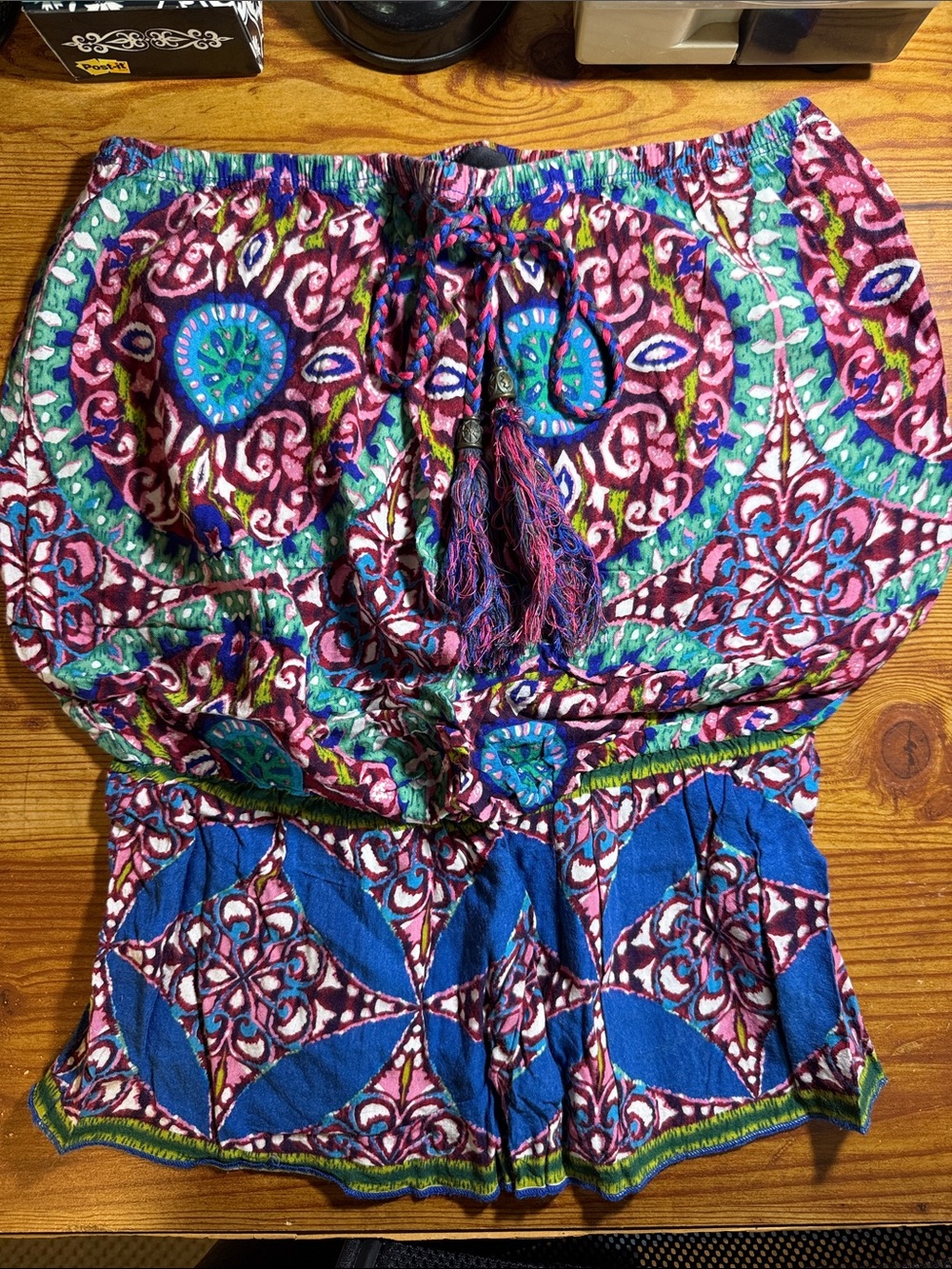 Hot & Delicious Multicolor Boho Strapless Romper